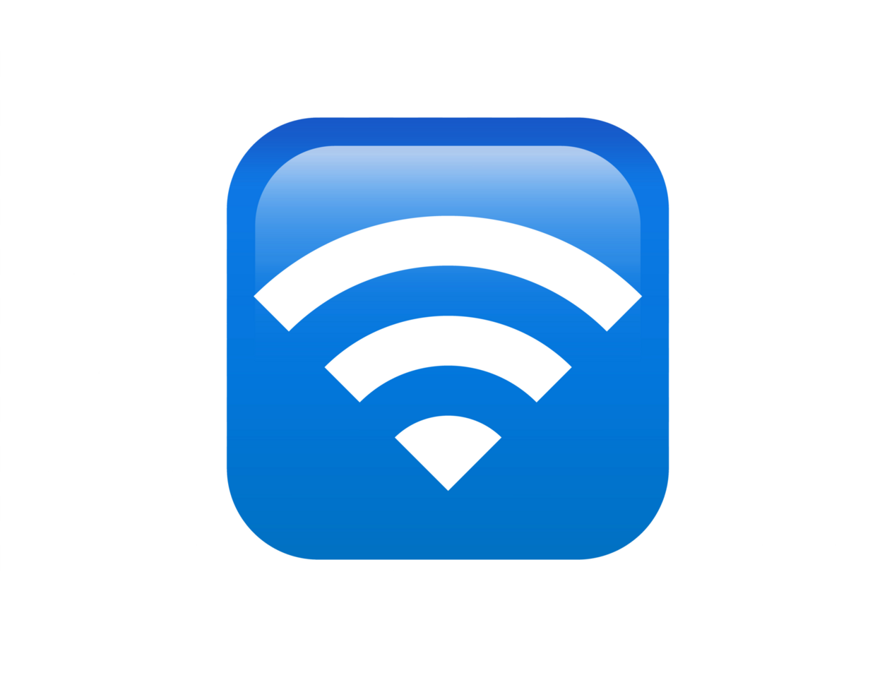 Gradient blue internet wireless WIFI button square icon png