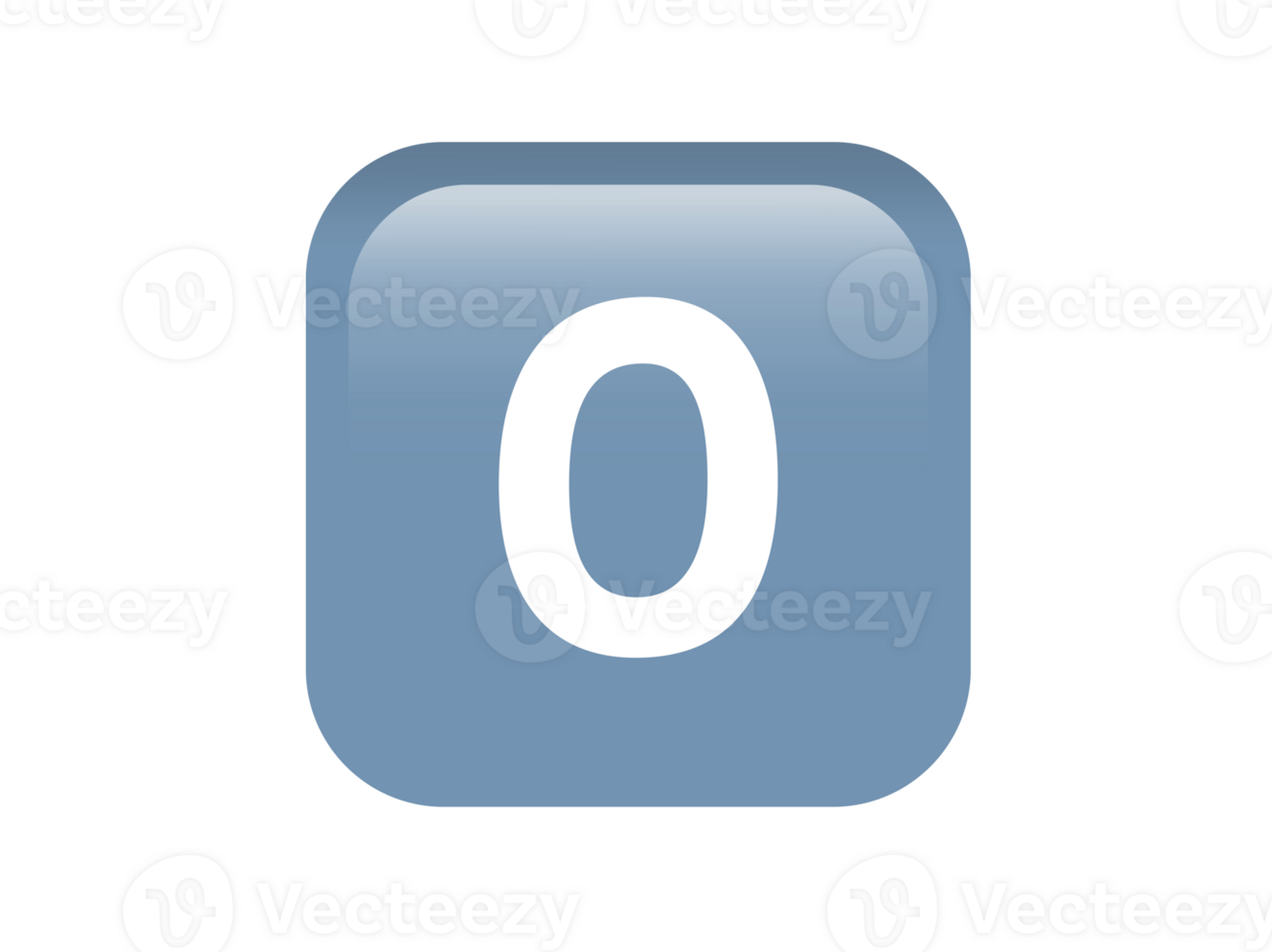 shinny gradient blue keycap white digit zero icon button png