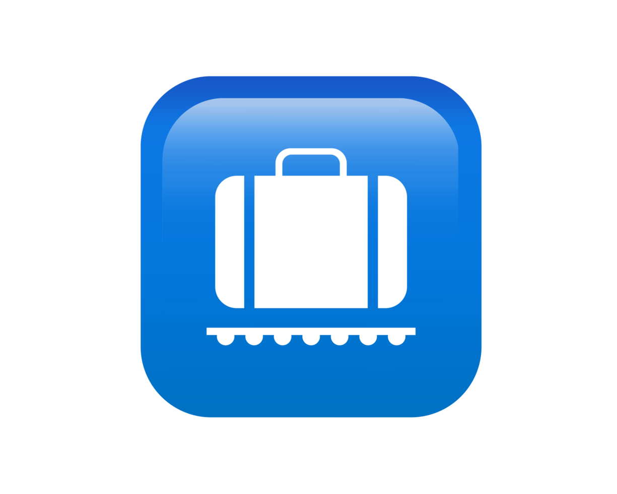 Bue baggage claim button square icon png
