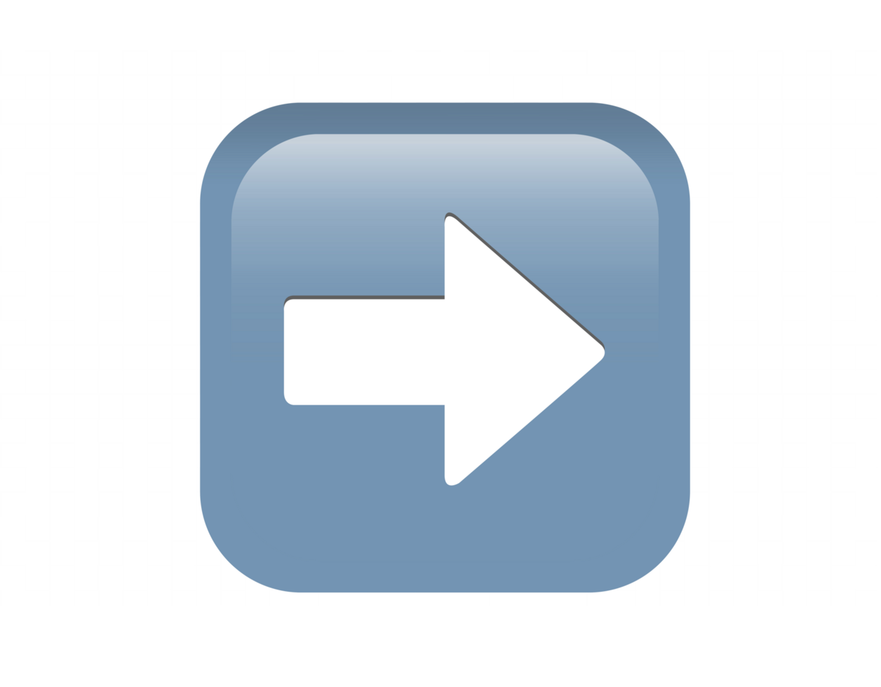 Gradient blue arrow pointing right round corner square icon button png