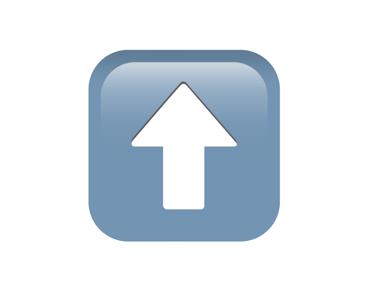 Gradient blue arrow pointing up round corner square icon button png