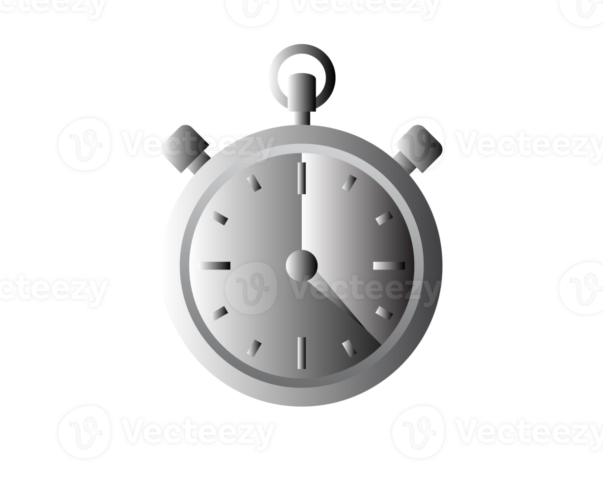 Gradient gray stopwatch timer icon png