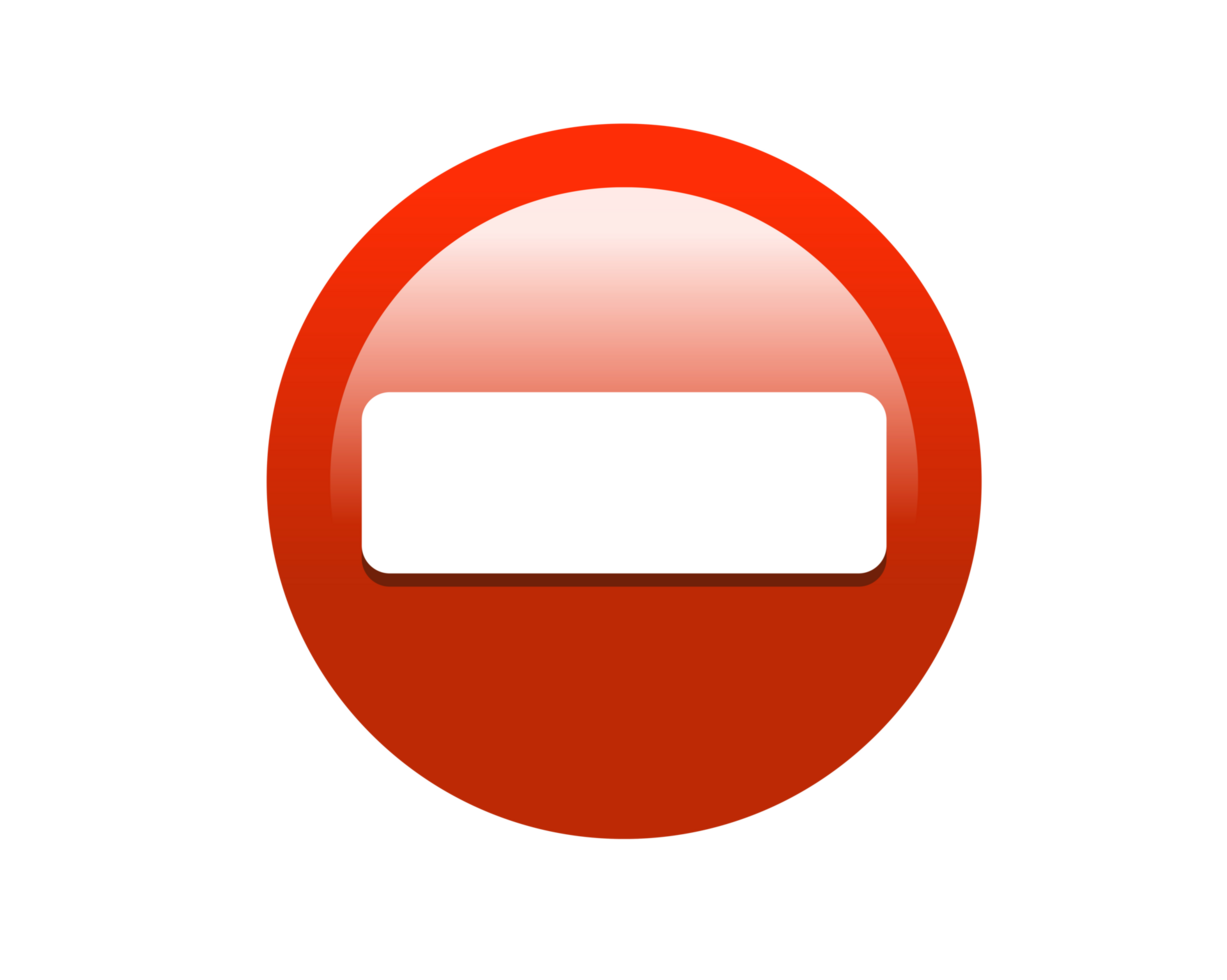 Gradient red circle road stop warning sign icon png