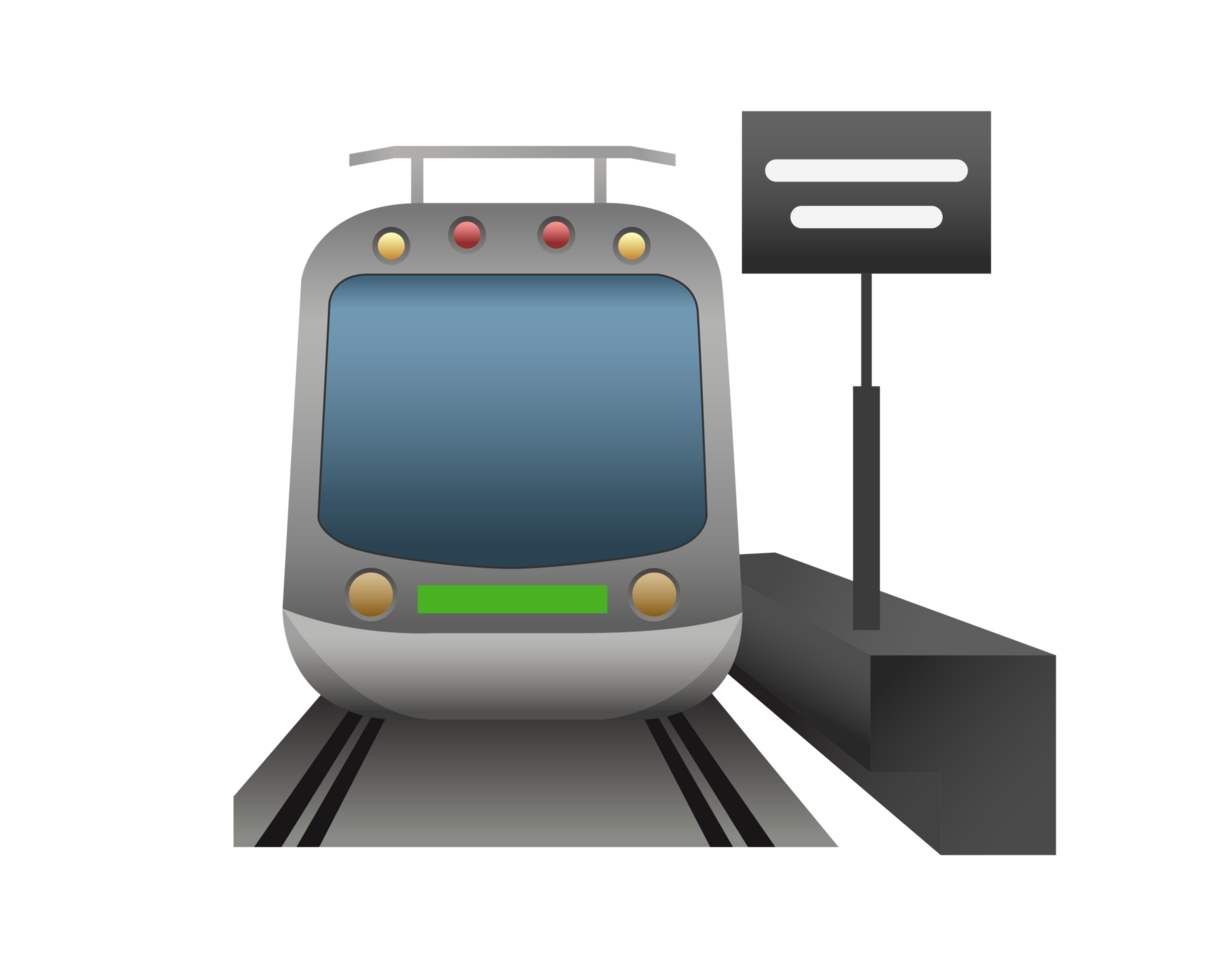 Train station with alongside platform icon png