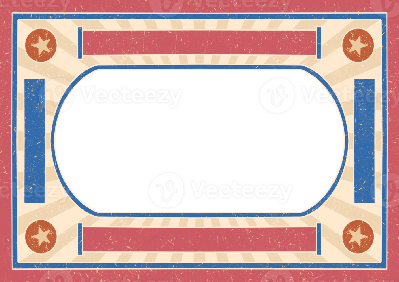 Blank vintage poster, flyer background with retro border, ribbon design png