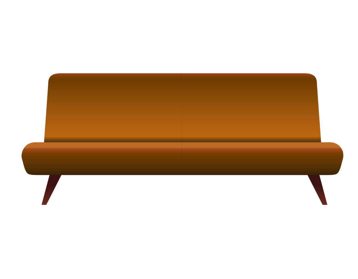 Designer parametric orange sofa for sitting room 60s 70s retro style home interior design png