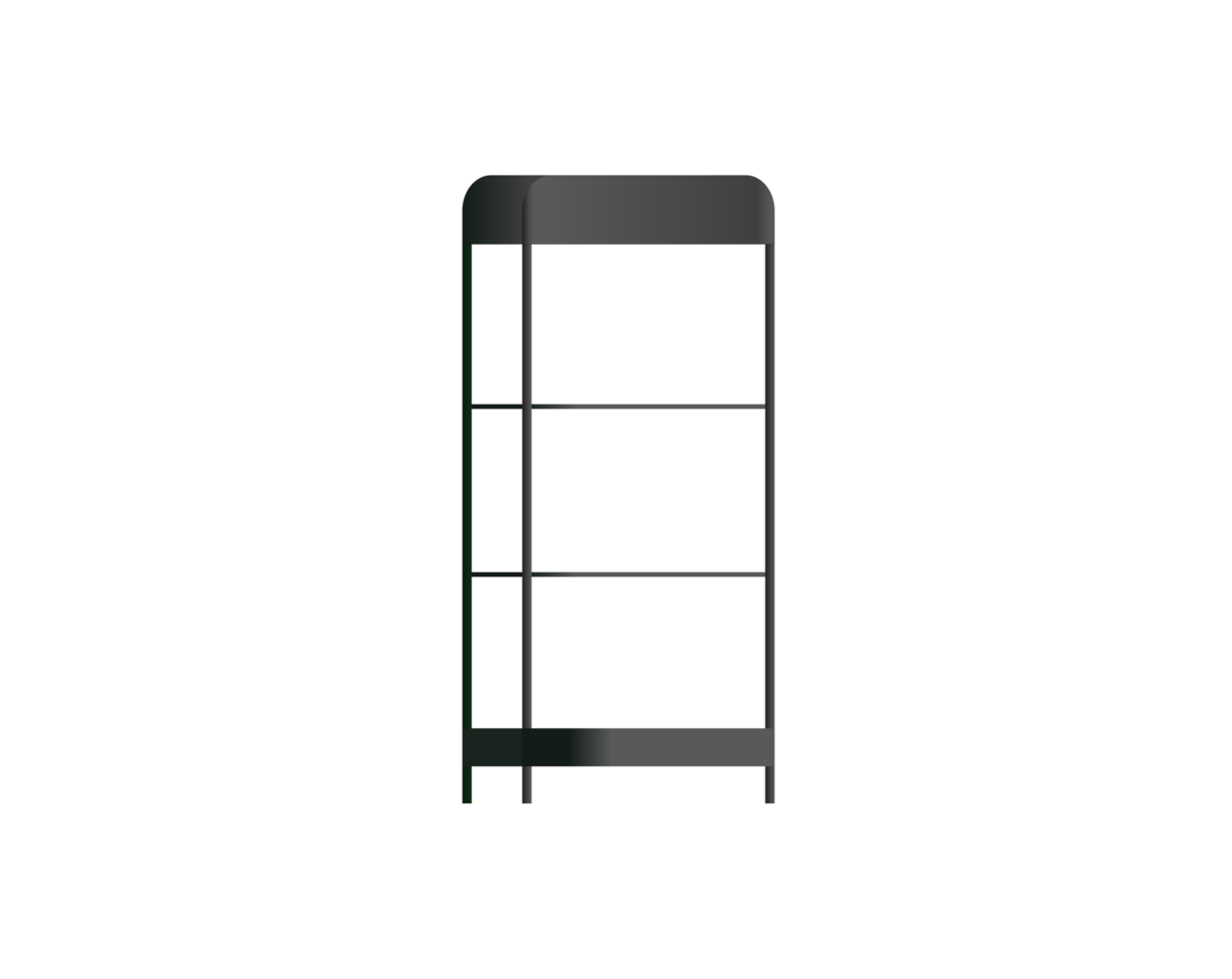 Modern grey stylish and retro showcase rack for retail shop design png