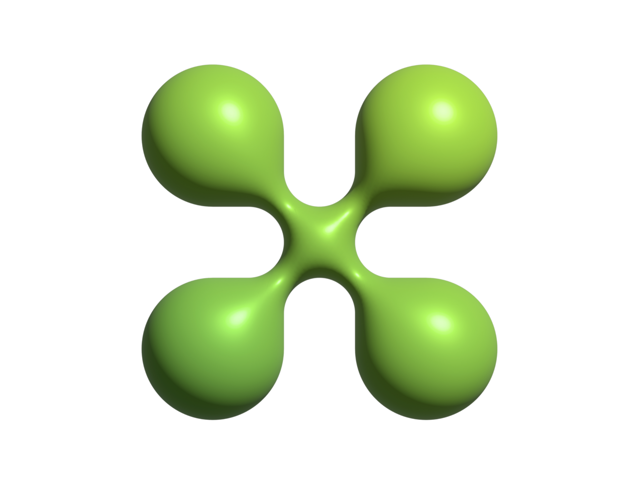 Y2K 3D gradient green vintage geometric flower icon png