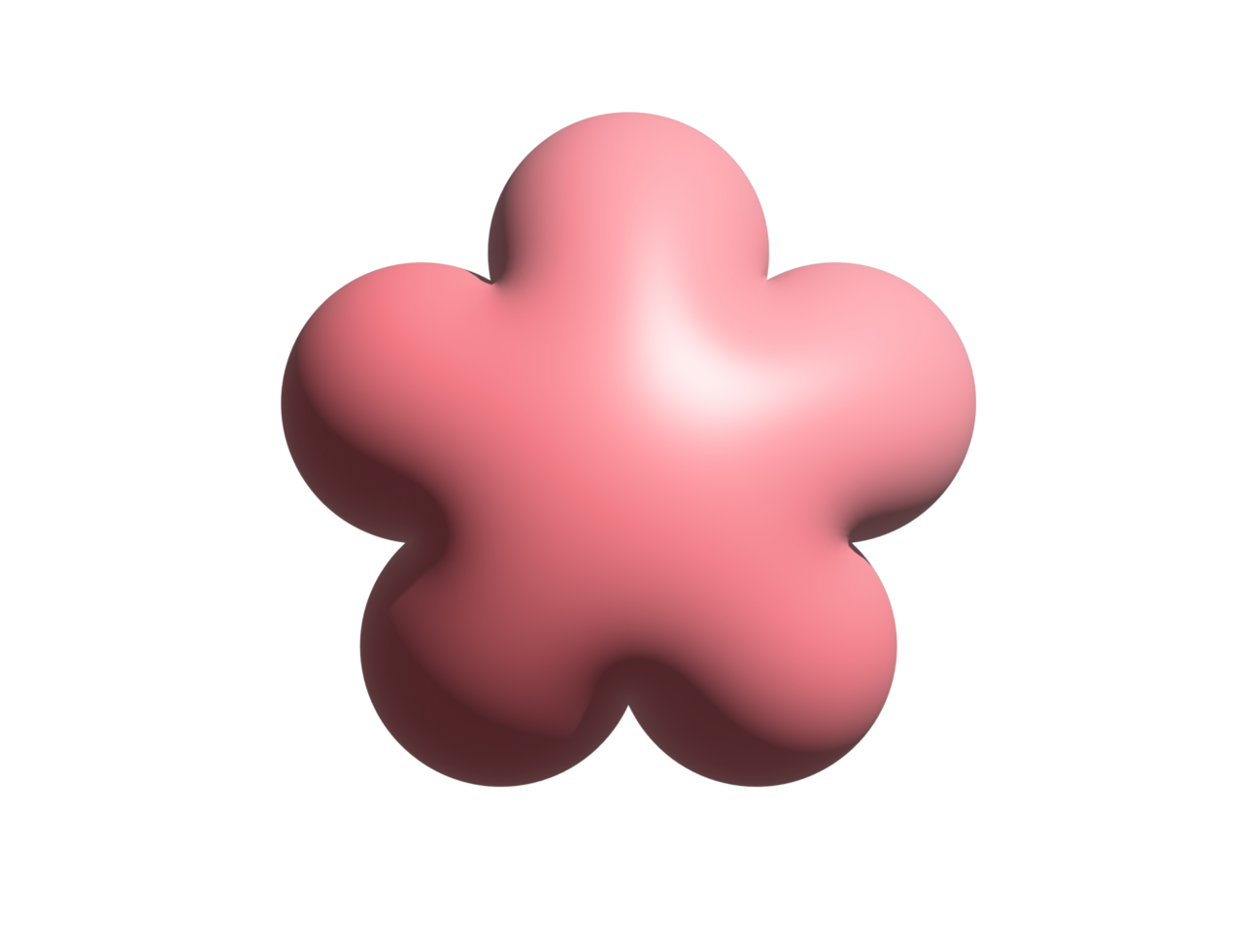 3D Y2K gradient pink vintage geometric cherry blossom flower icon png