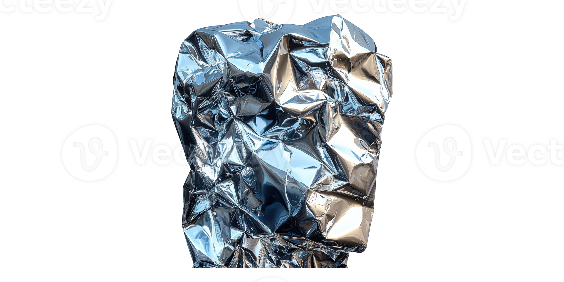 Crumpled silver foil texture isolated on transparent background png