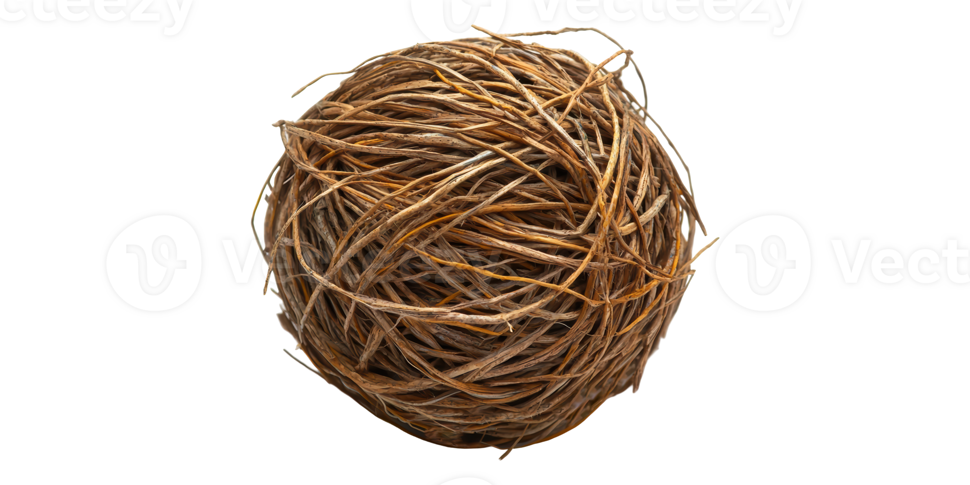 Twine ball made of brown string isolated on transparent background png