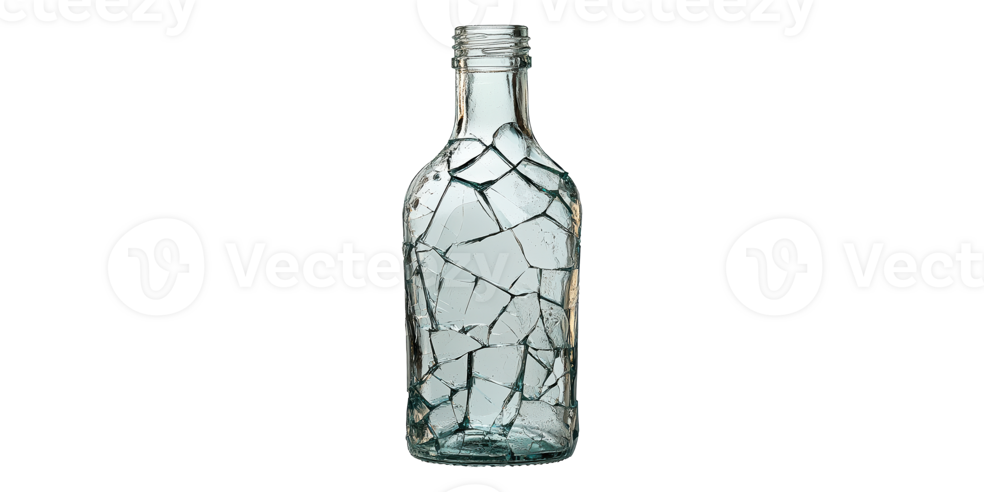 Broken glass bottle isolated on transparent background png