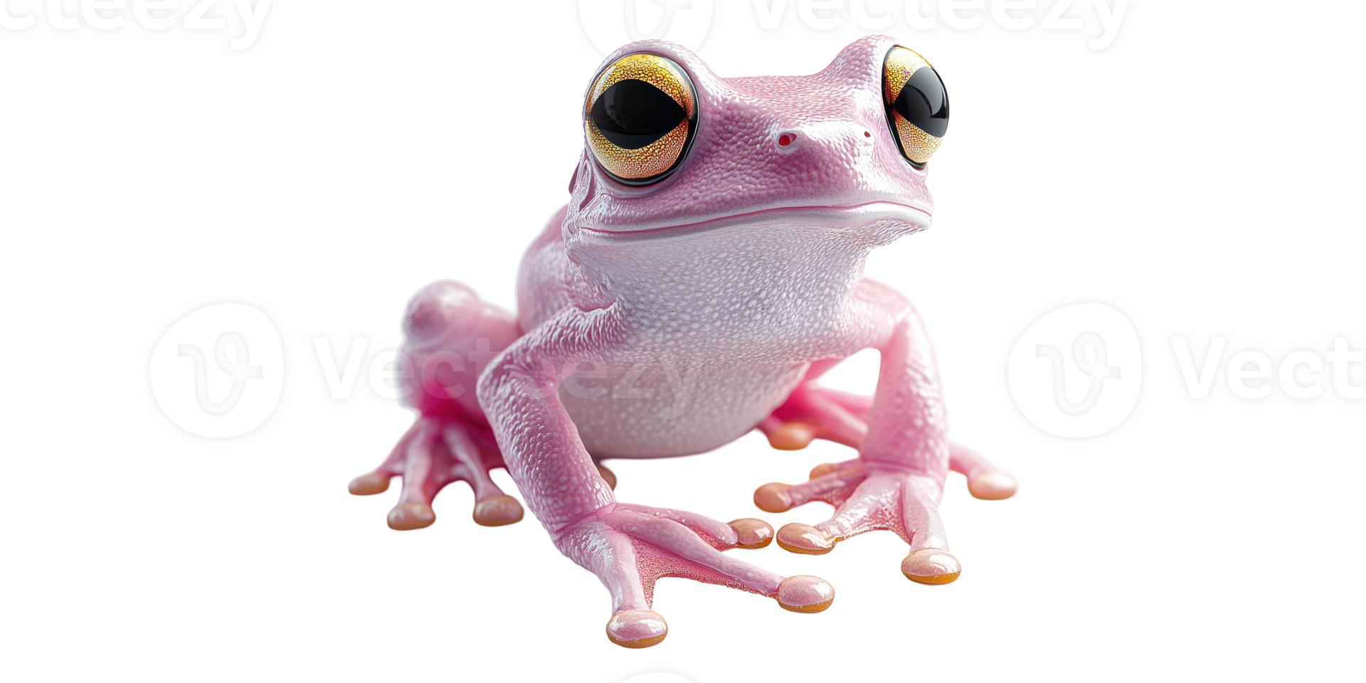 Pink tree frog with wide eyes isolated on transparent background png