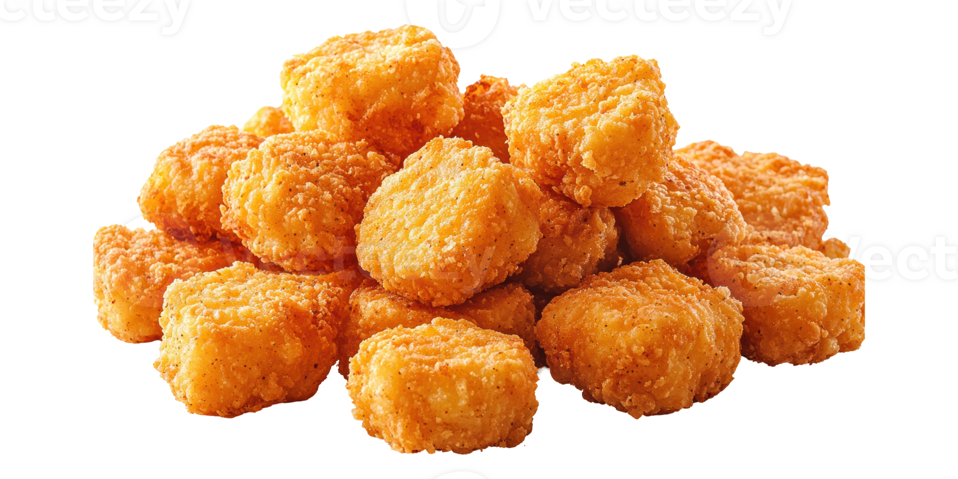 Crispy chicken nuggets isolated on transparent background png