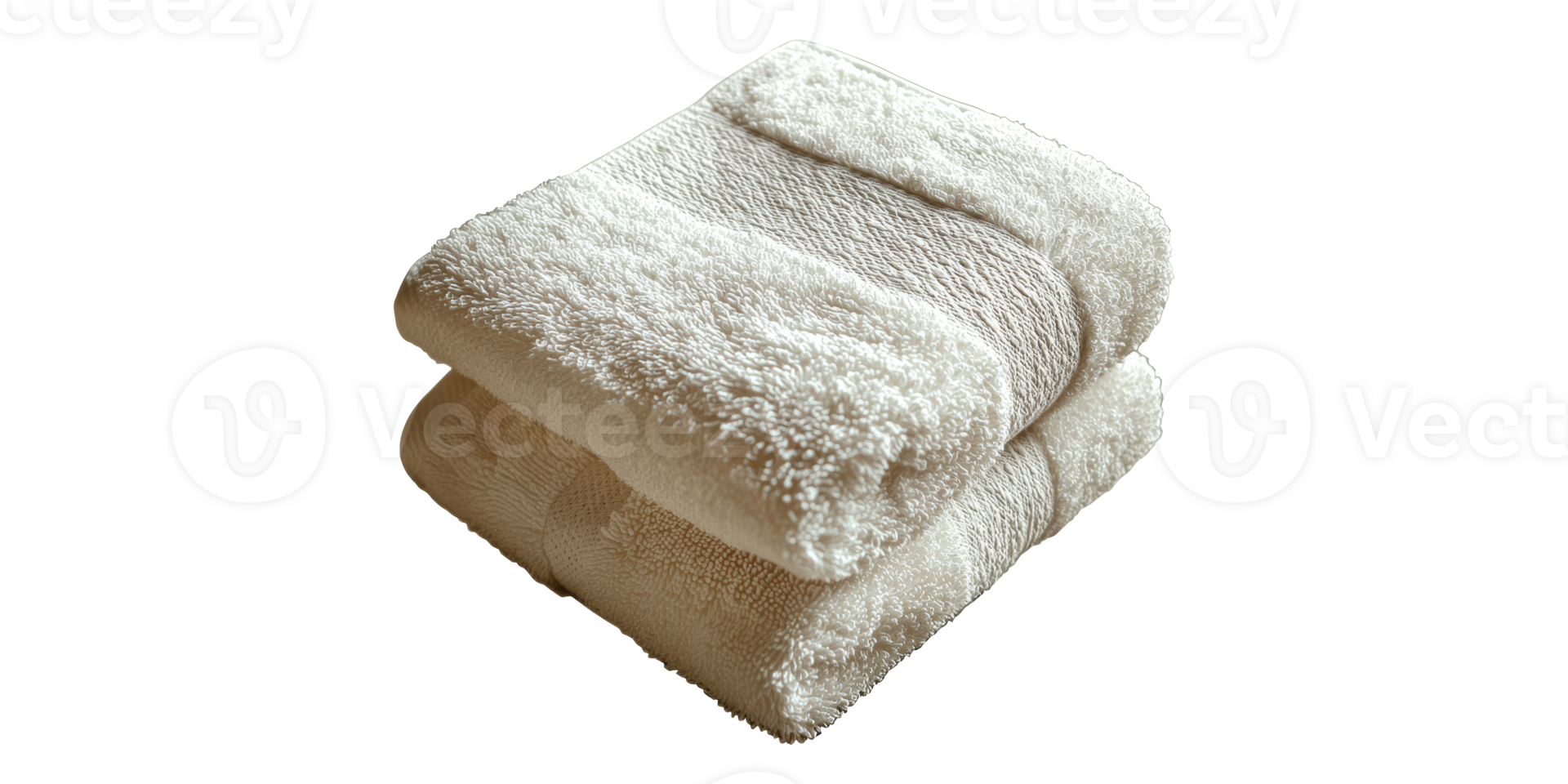 Soft folded beige towel stack isolated on transparent background png
