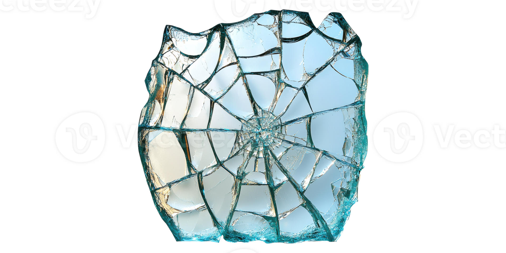 Broken glass fragment with jagged edges isolated on transparent background png