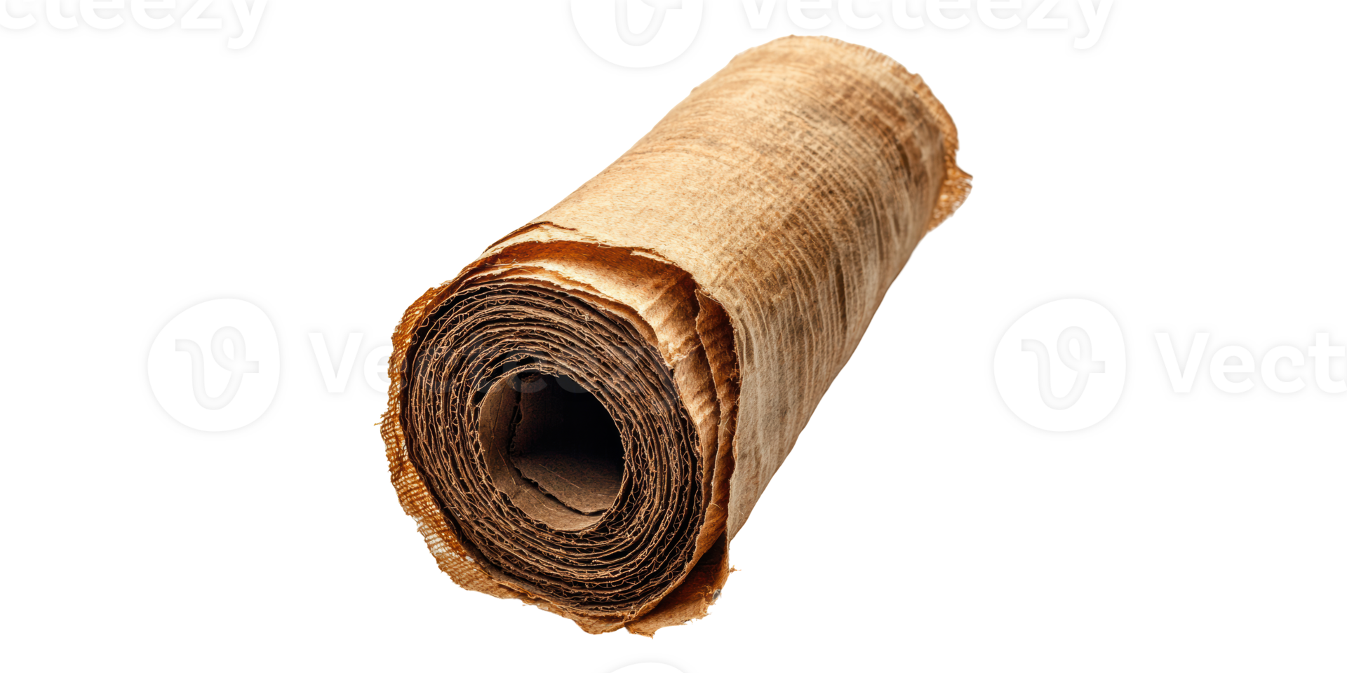 Rolled brown cardboard paper isolated on transparent background png
