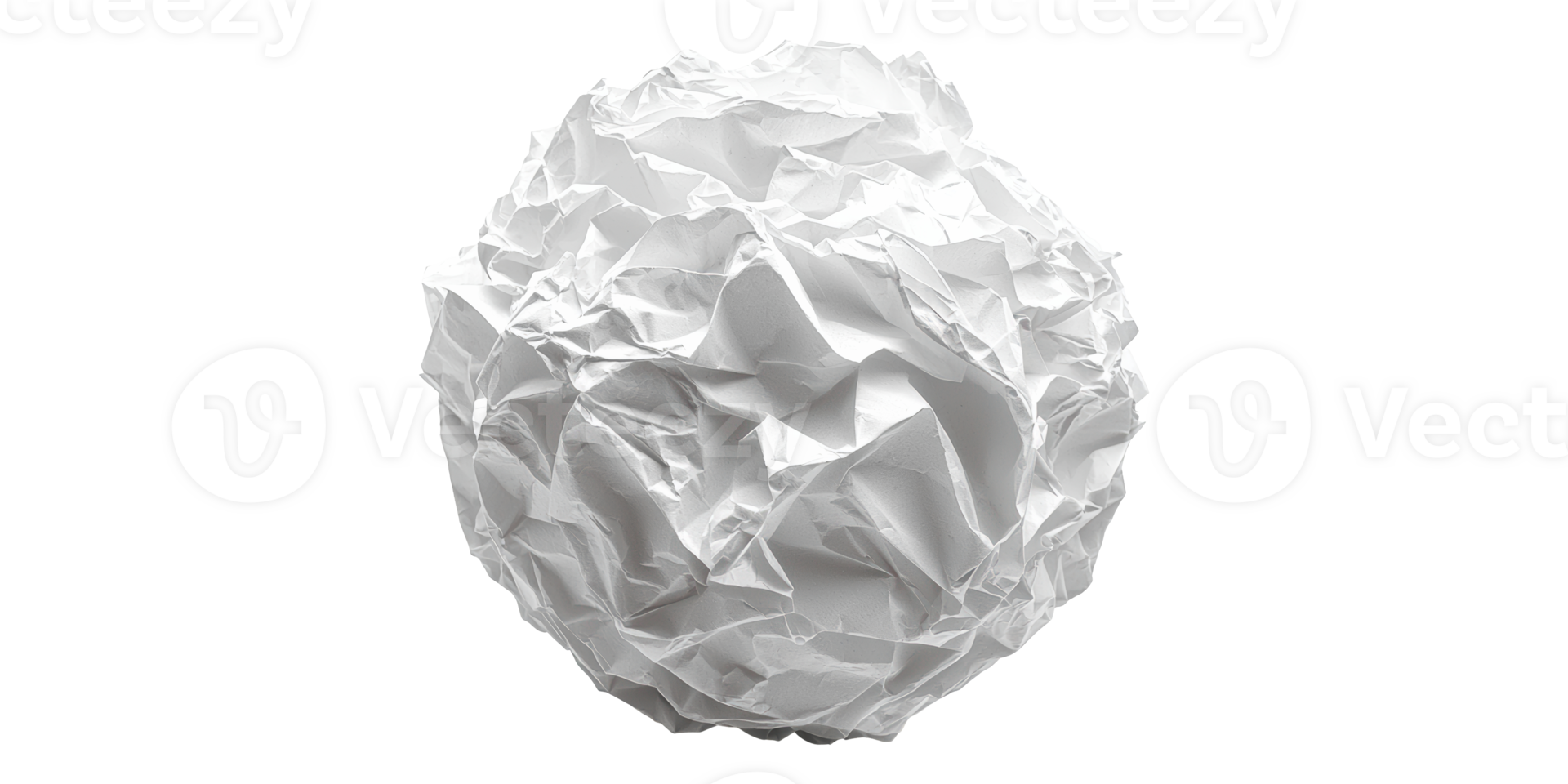 Crumpled paper ball isolated on transparent background png