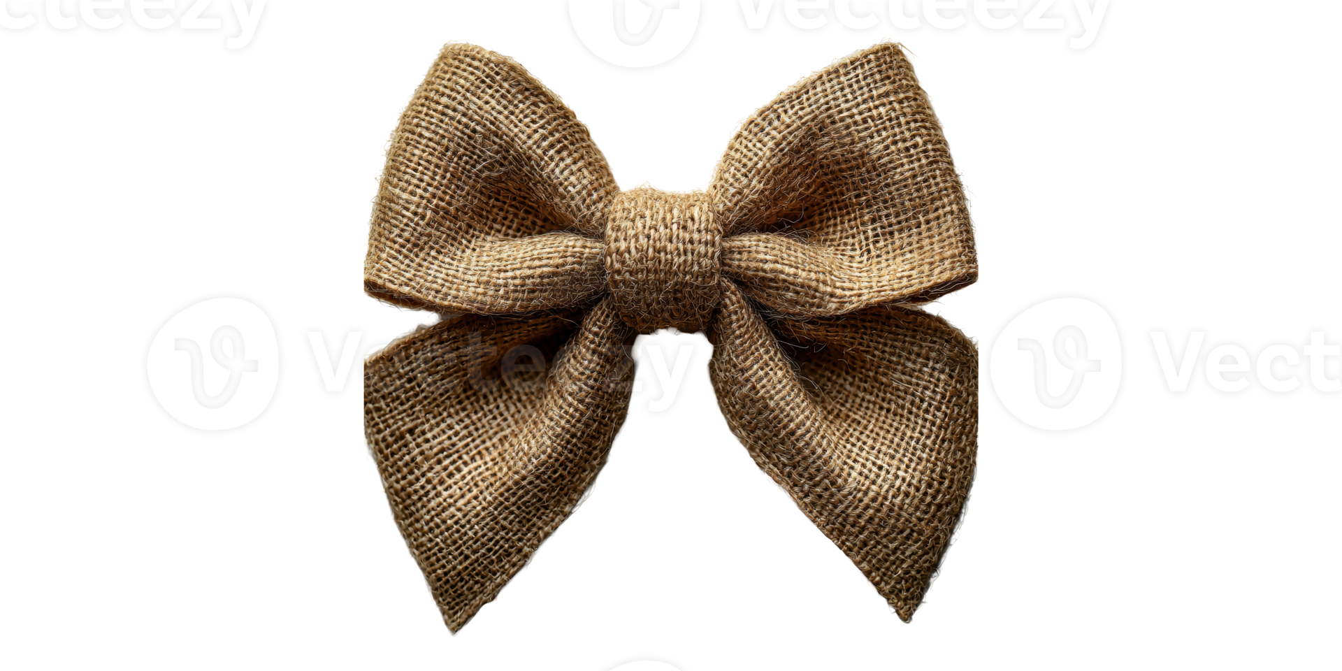 Burlap fabric bow tie isolated on transparent background png
