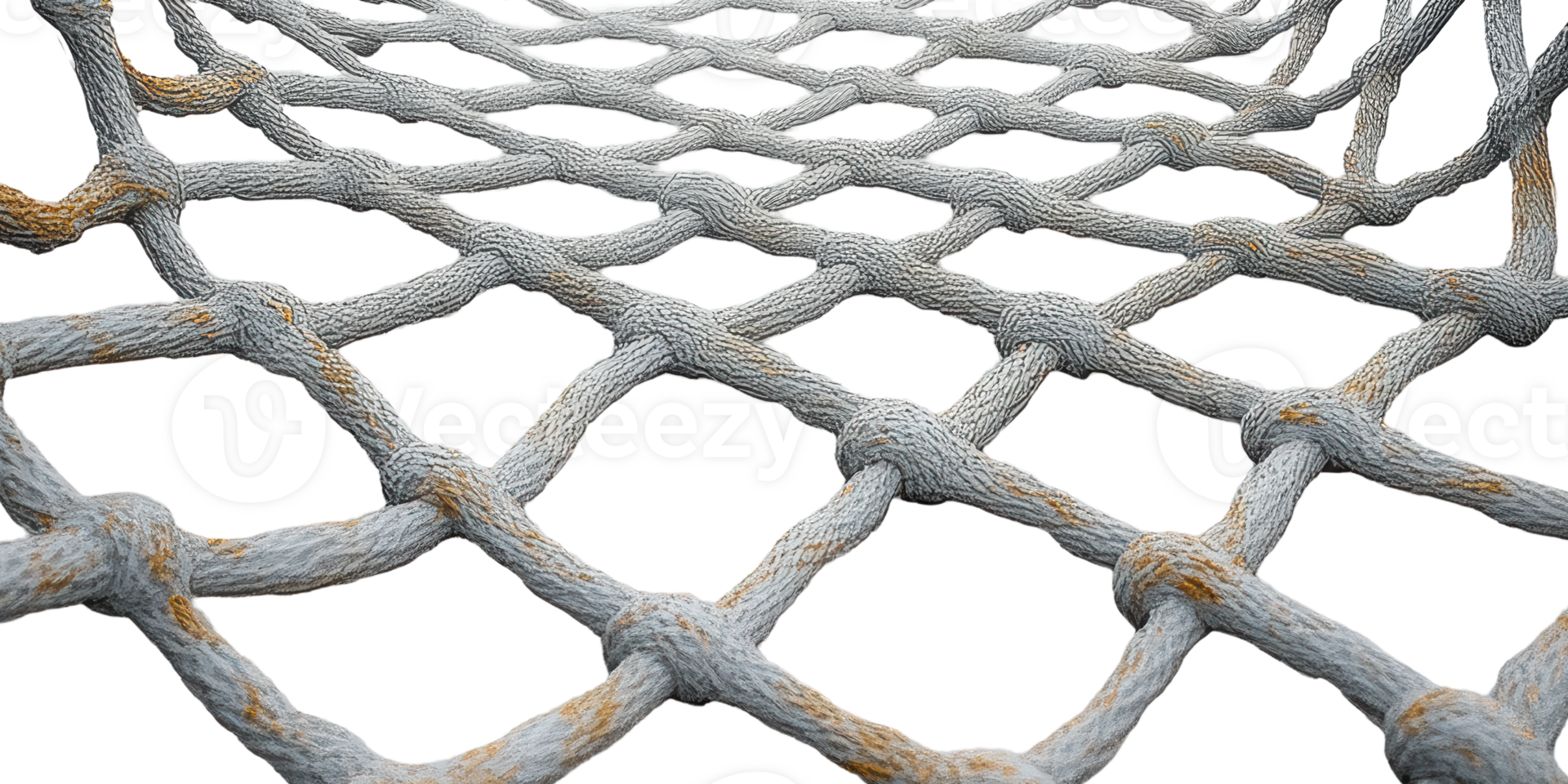 Woven rope netting structure isolated on transparent background png