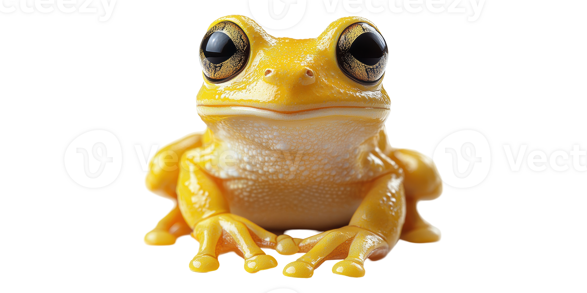 Yellow frog facing forward isolated on transparent background png