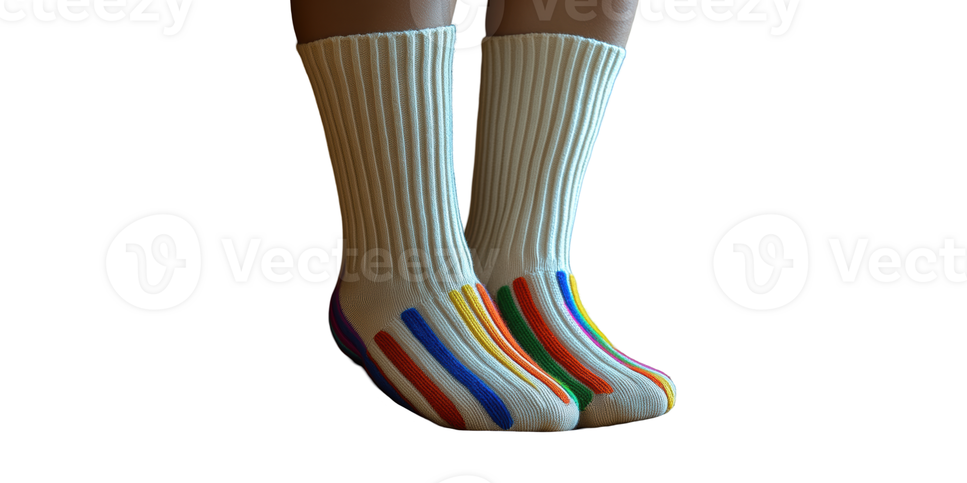 Colorful striped socks isolated on transparent background png