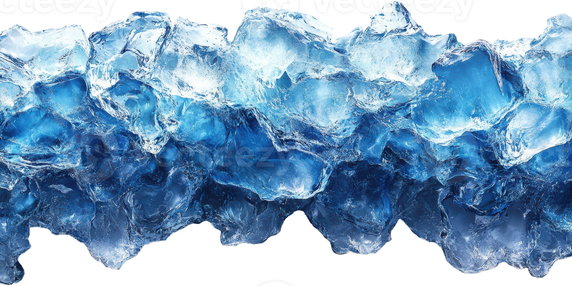 Ice crystals blue glacial textured formation isolated on transparent background png