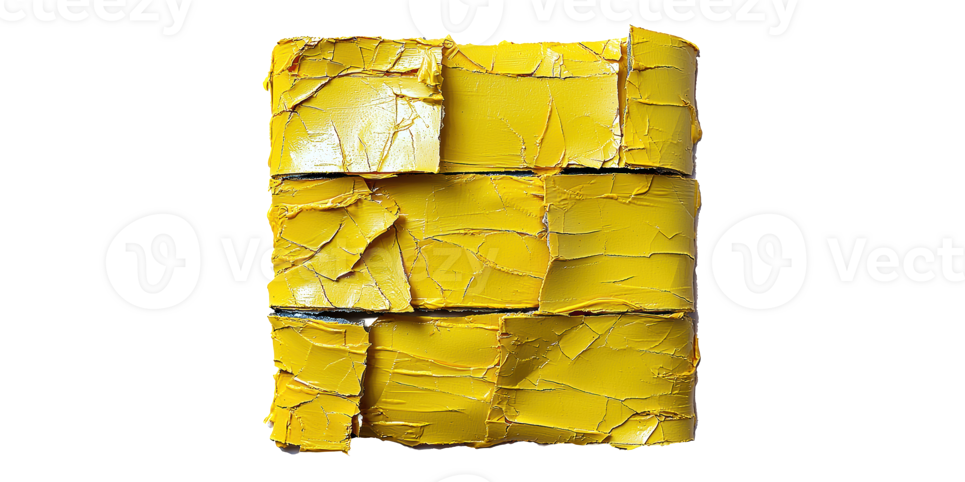 Abstract yellow textured square isolated on transparent background png