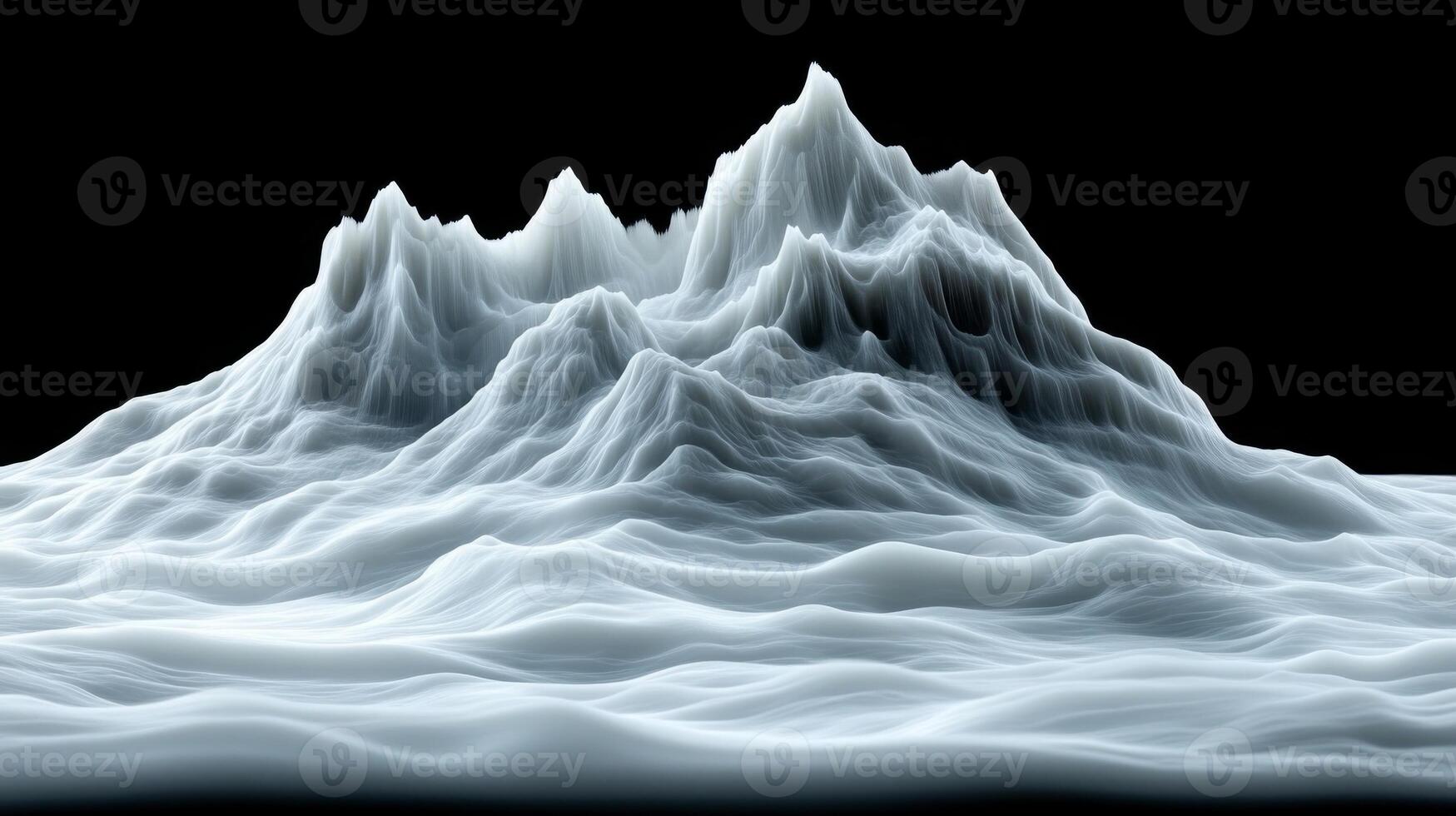 A mountain with white waves on it photo