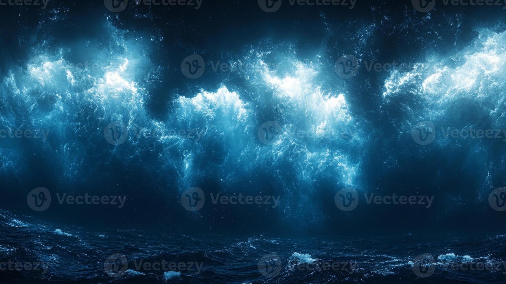 A dark ocean with waves and dark water photo