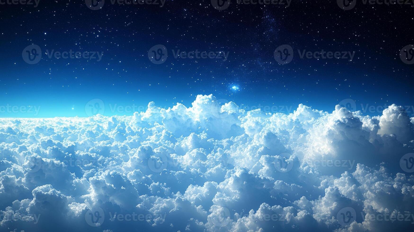The sky is filled with clouds and stars photo