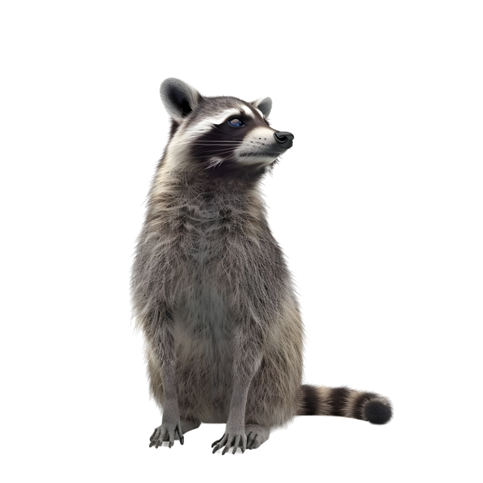 Sitting Raccoon Isolated on Transparent Background png