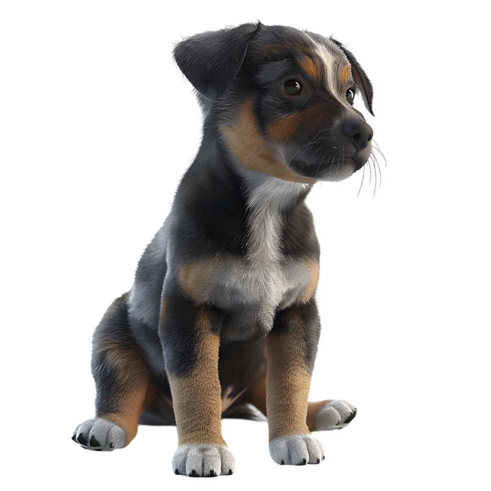Sitting Puppy Isolated on Transparent Background png