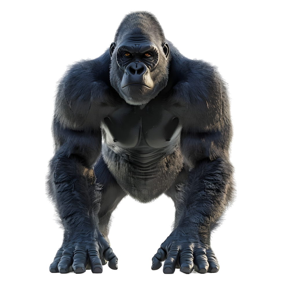 Majestic Gorilla Isolated on Transparent Background png