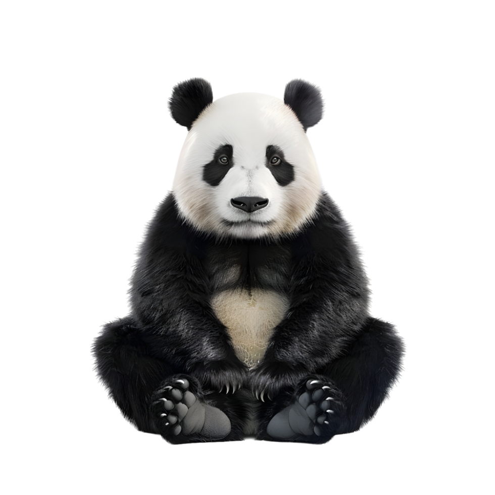 Adorable Panda Isolated on Transparent Background png