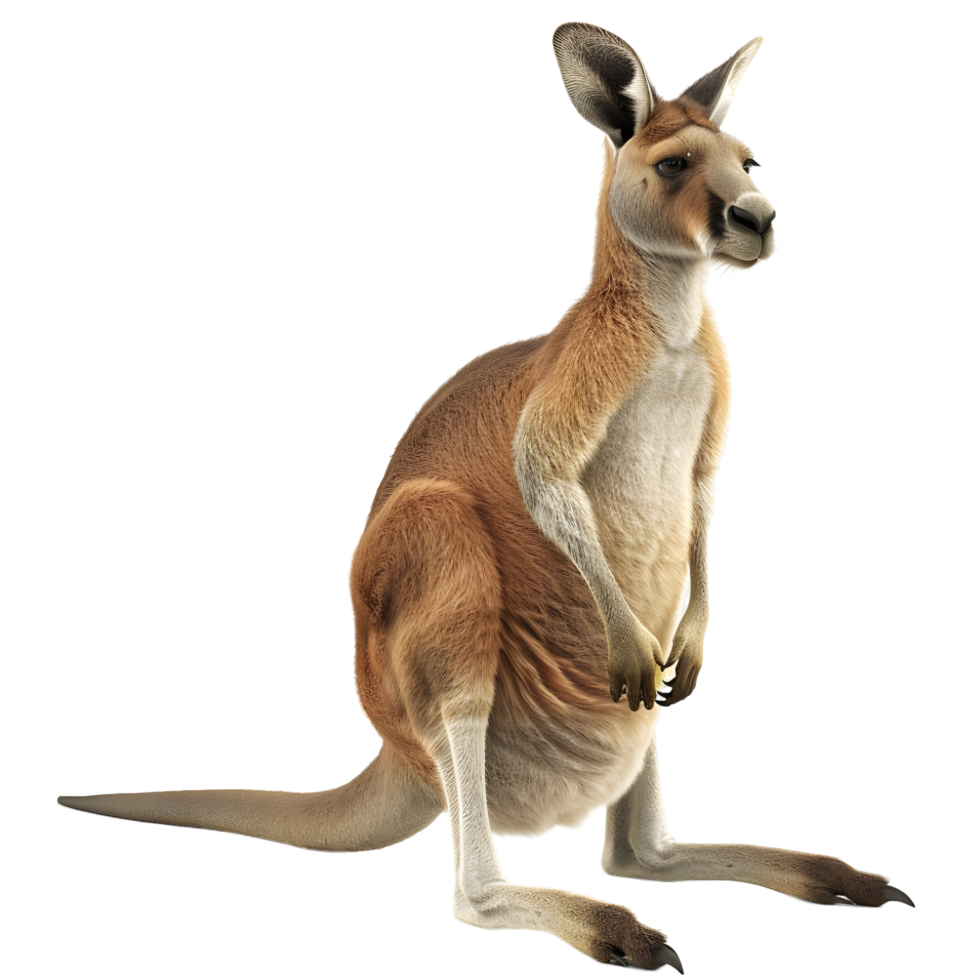 Kangaroo with Tail Extended Isolated on Transparent Background png