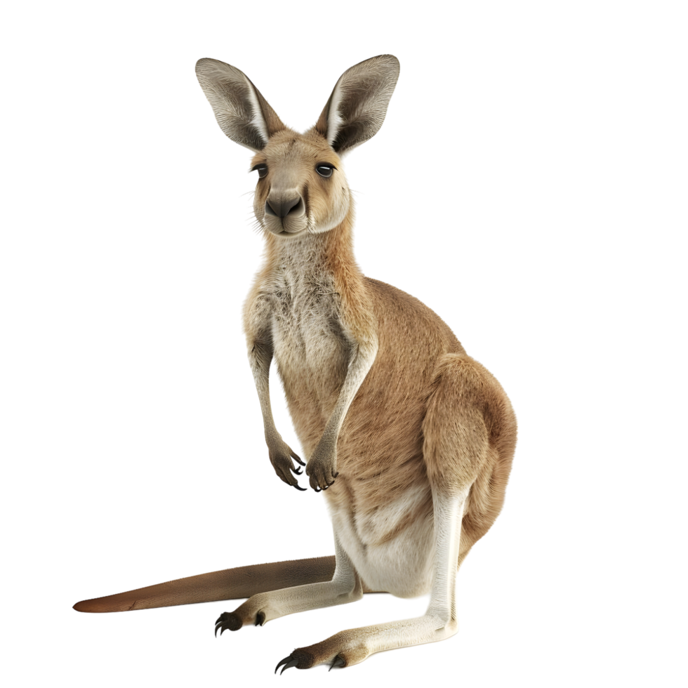 Attentive Kangaroo Isolated on Transparent Background png