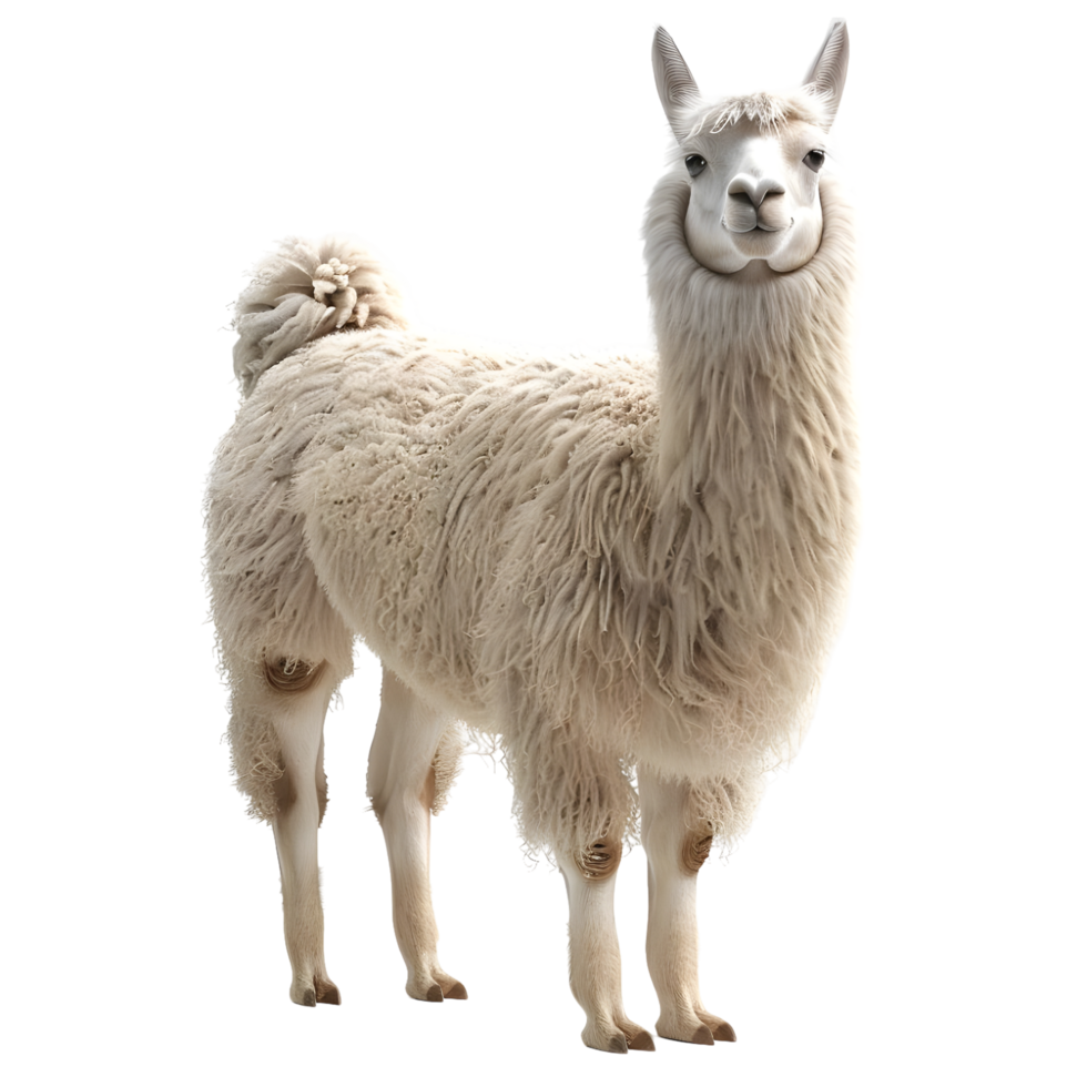 Llama Facing Slightly Left Isolated on Transparent Background png
