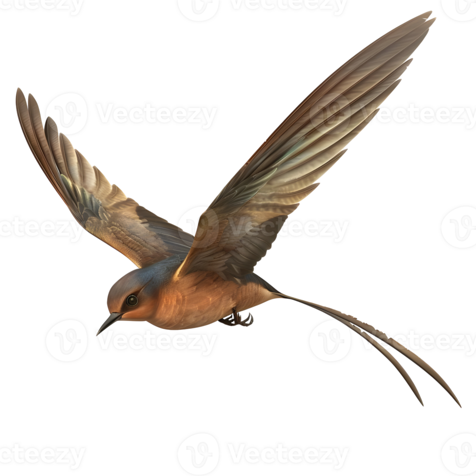 a Swift with long wings isolated on transparent background png