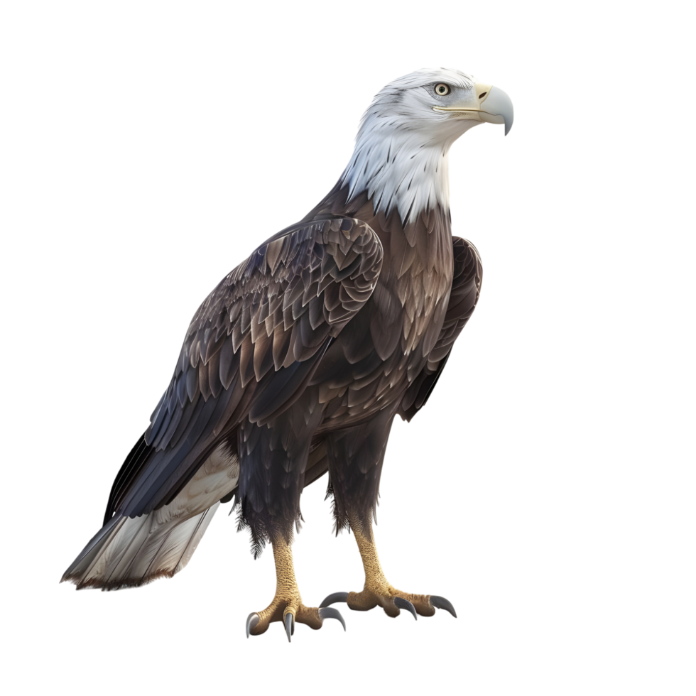 Bald Eagle with Sharp Talons isolated on transparent background png