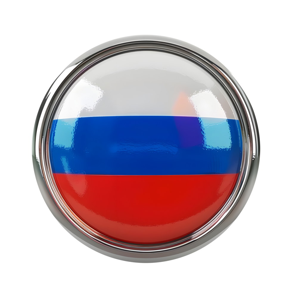 Russian round flag badge isolated on transparent background png