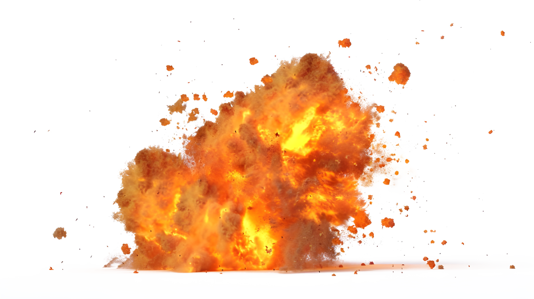 Fiery Explosion isolated on transparent background png