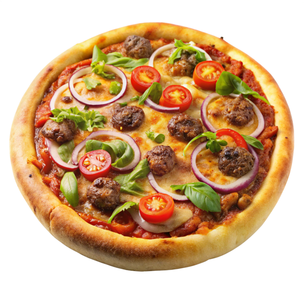 burger pizza is isolated on the transparent background png