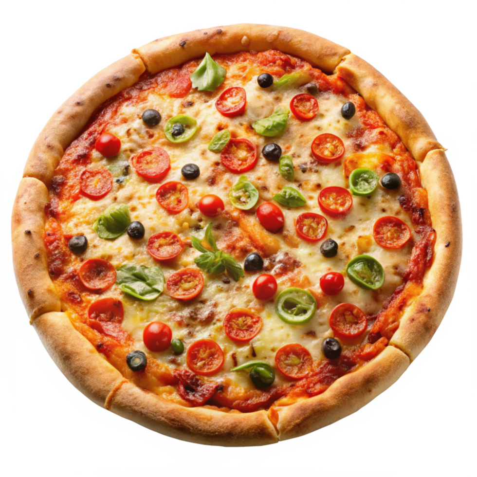 top view fatiija pizza is isolated on the transparent background png