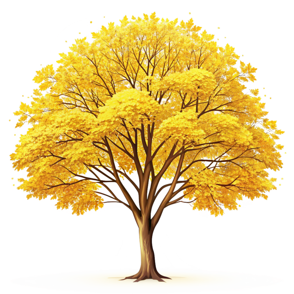 yellow tree isolated on transparent background png