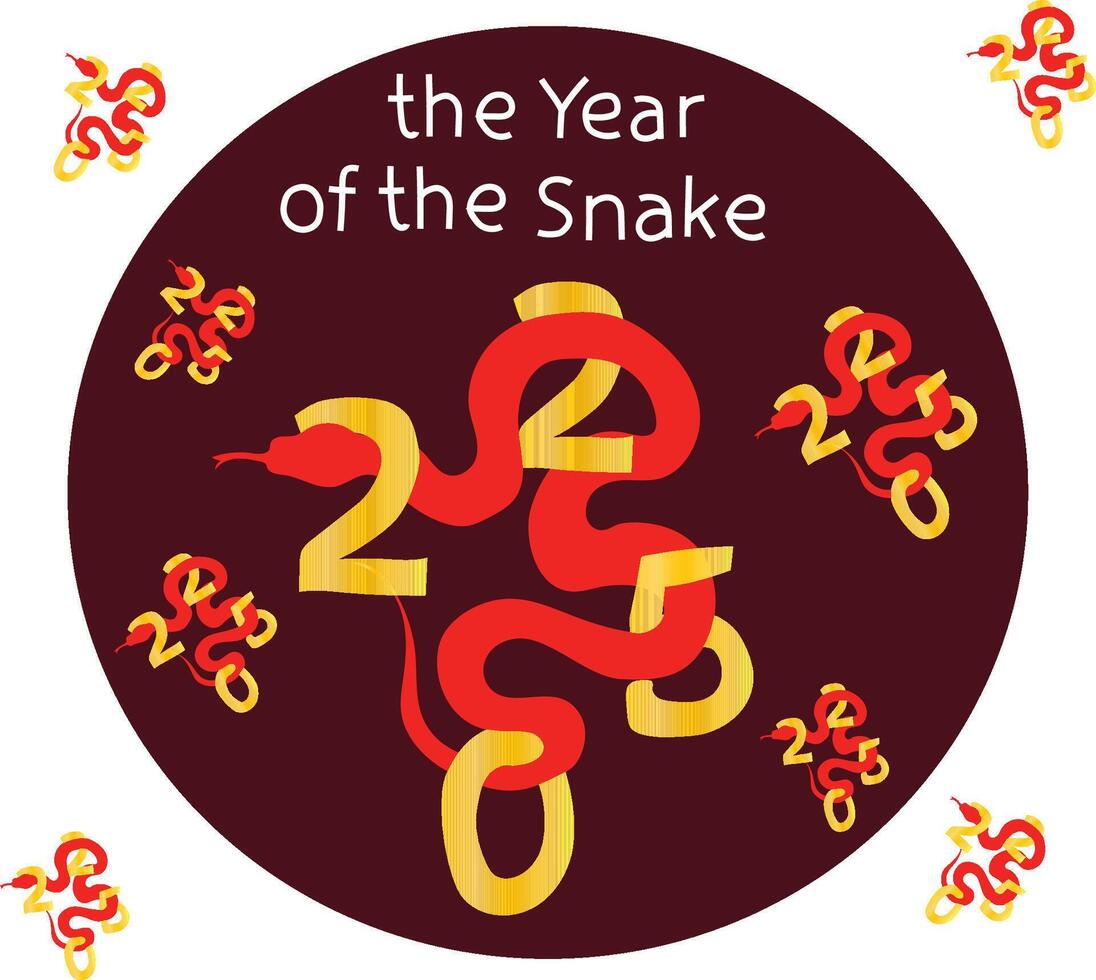 the year of the snake set vector