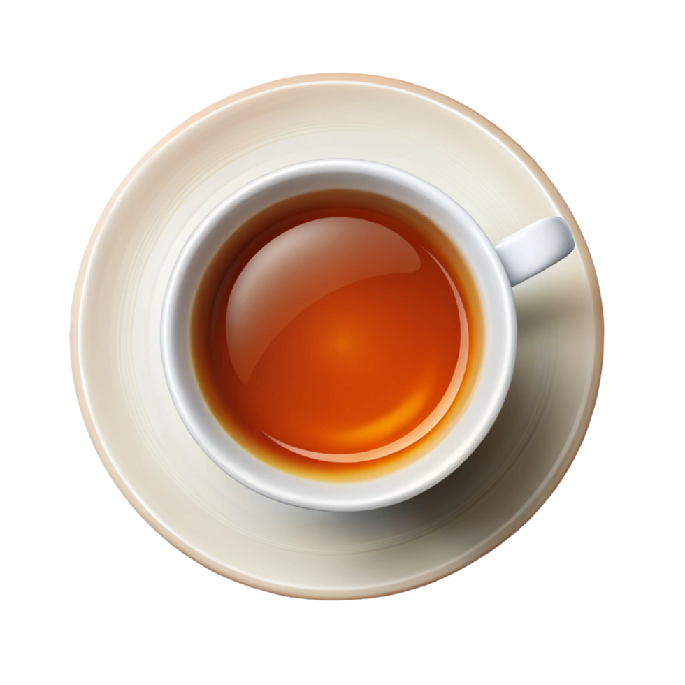 top view tea isolated on the transparent background png
