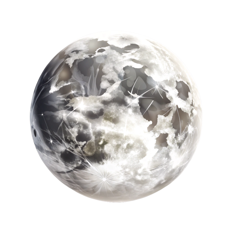 moon 3d isolated on the transparent background png