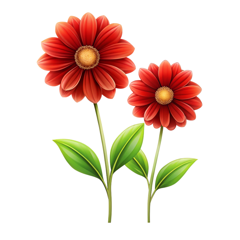 two red flower isolated on transparent background png
