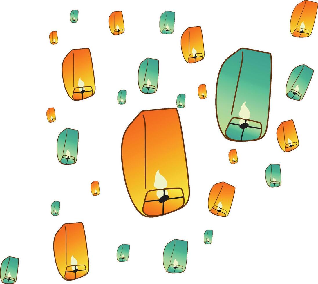 lantern festival, paper lantern, vector